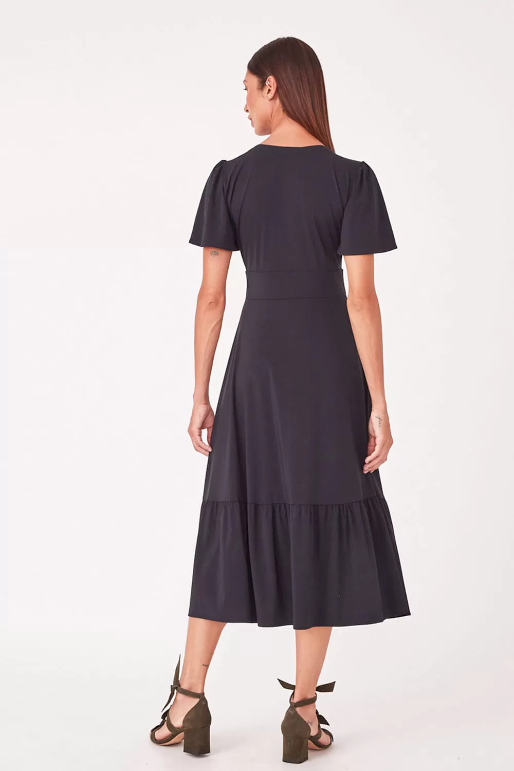 Hidrogênio - MIDI DRESS WITH VILLA AND PLEASTS AND BLACK RIBBLE - 19607001 Hidrogênio - MIDI DRESS WITH VILLA AND PLEASTS AND BLACK RIBBLE - 19607001