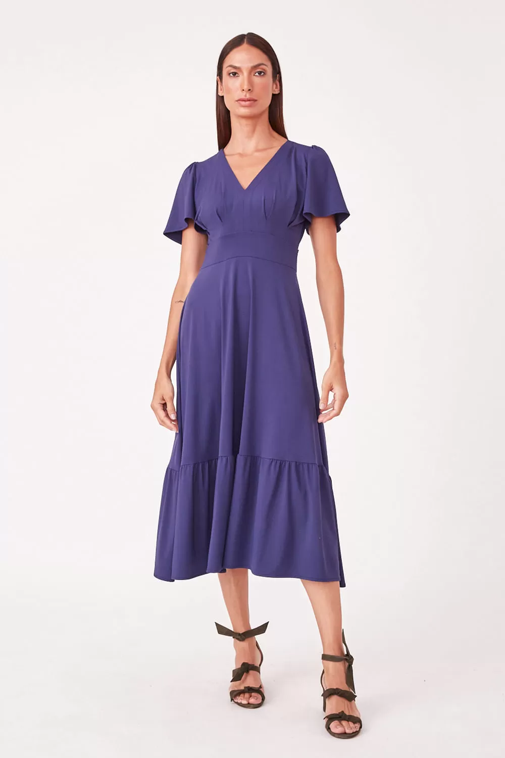 Hidrogênio - MIDI DRESS WITH VILLA AND PLEASES AND NAVY RIBBLE - 19607004 Hidrogênio - MIDI DRESS WITH VILLA AND PLEASES AND NAVY RIBBLE - 19607004