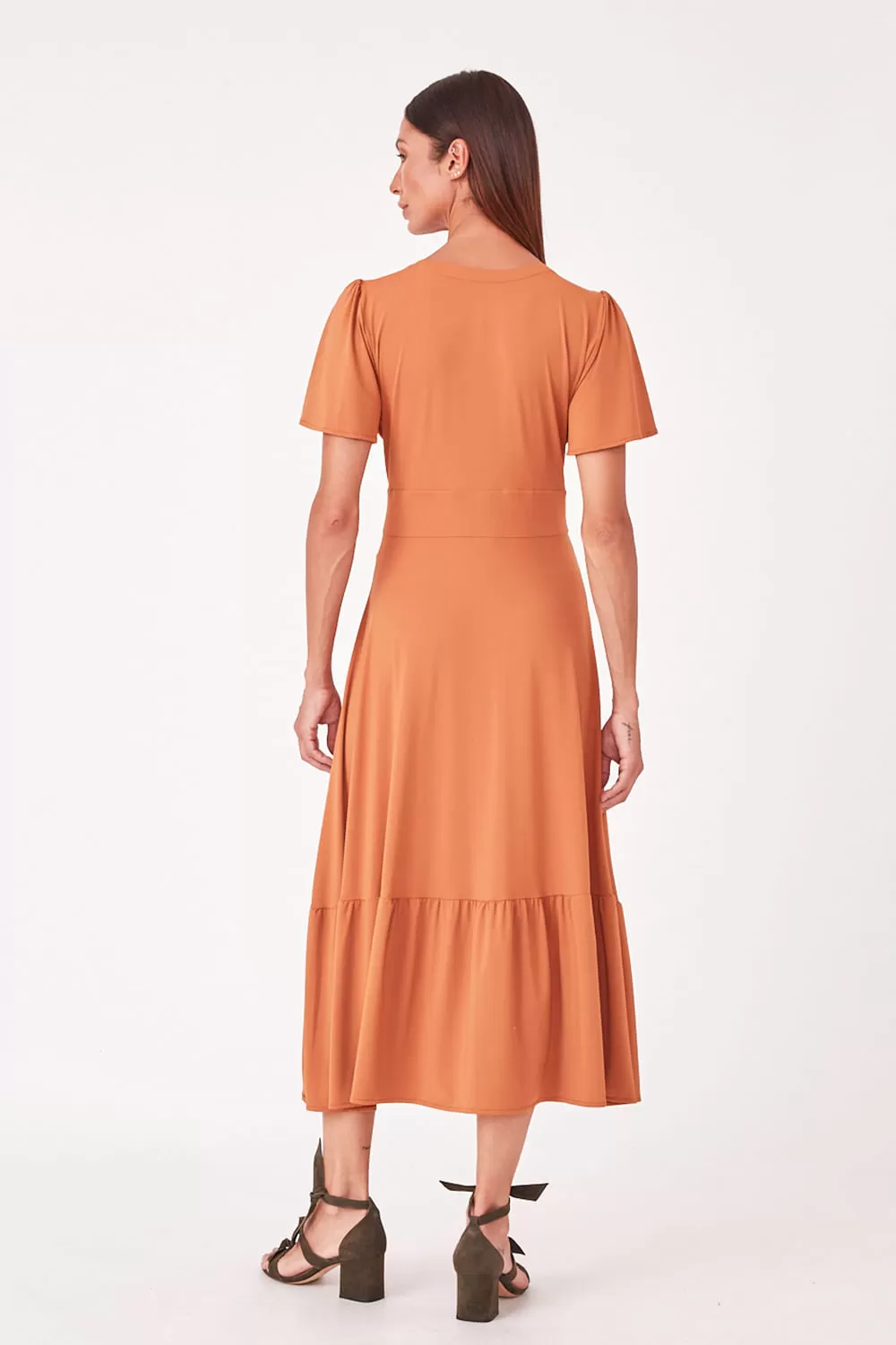 Hidrogênio - MIDI DRESS WITH VILLA AND PLEASTS AND TERRA RIBBLE - 19607332