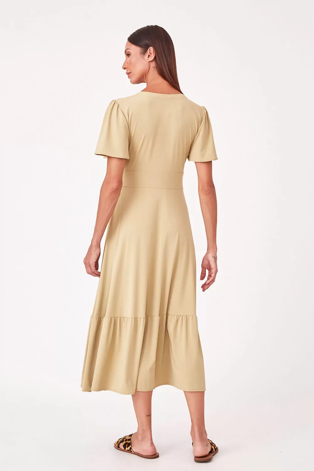 Hidrogênio - MIDI DRESS WITH VILLA AND PLEASTS AND CANE GREEN RIBBLE - 19607479