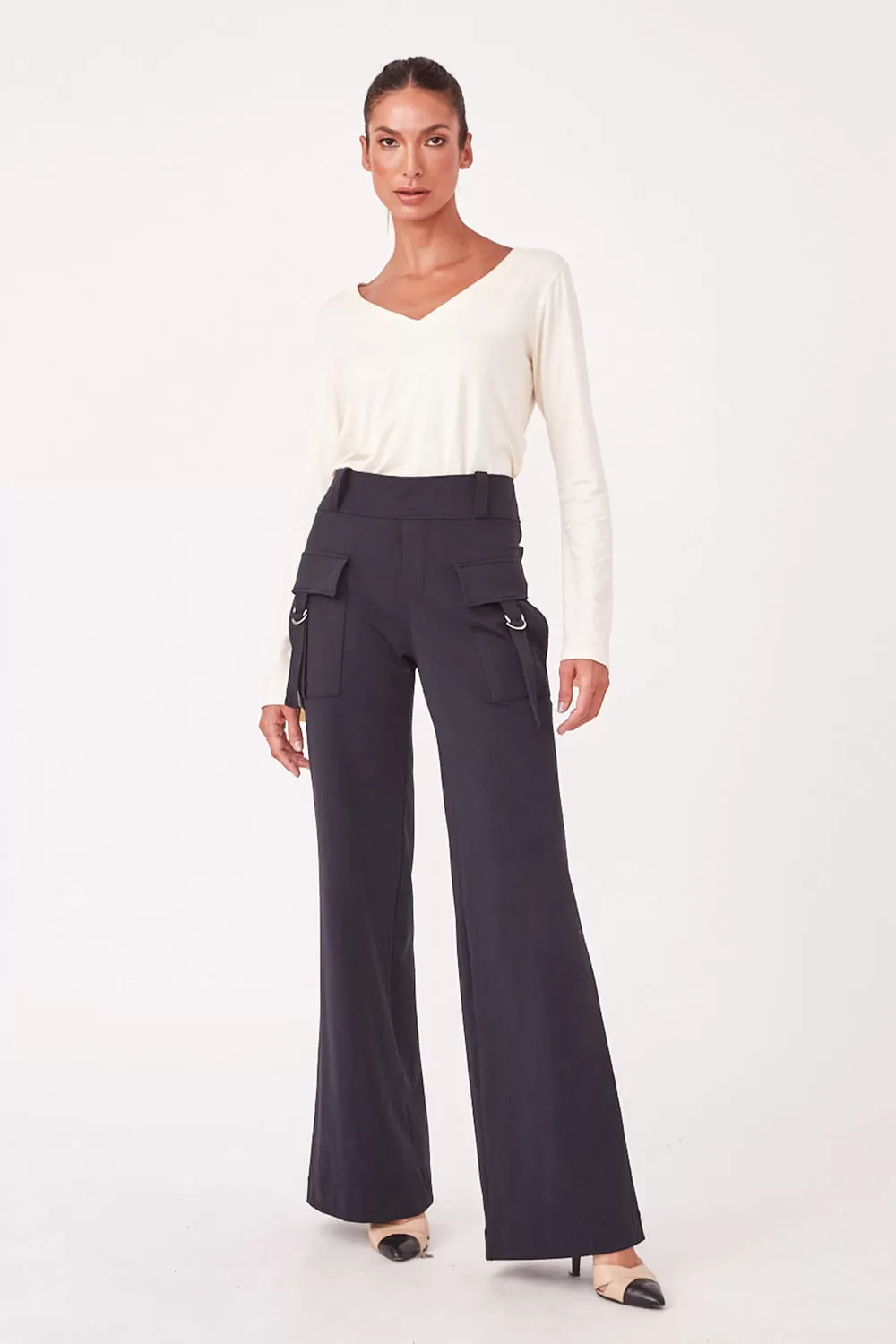 Hidrogênio - JAMILLY STRAIGHT TROUSERS BLACK - 19631001 Hidrogênio - JAMILLY STRAIGHT TROUSERS BLACK - 19631001