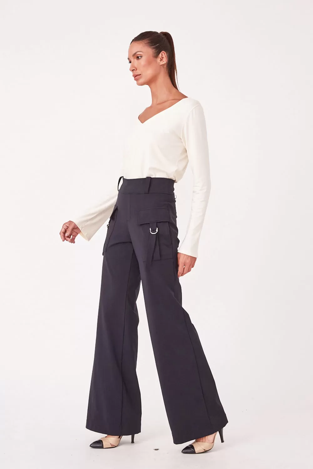Hidrogênio - JAMILLY STRAIGHT TROUSERS BLACK - 19631001 Hidrogênio - JAMILLY STRAIGHT TROUSERS BLACK - 19631001