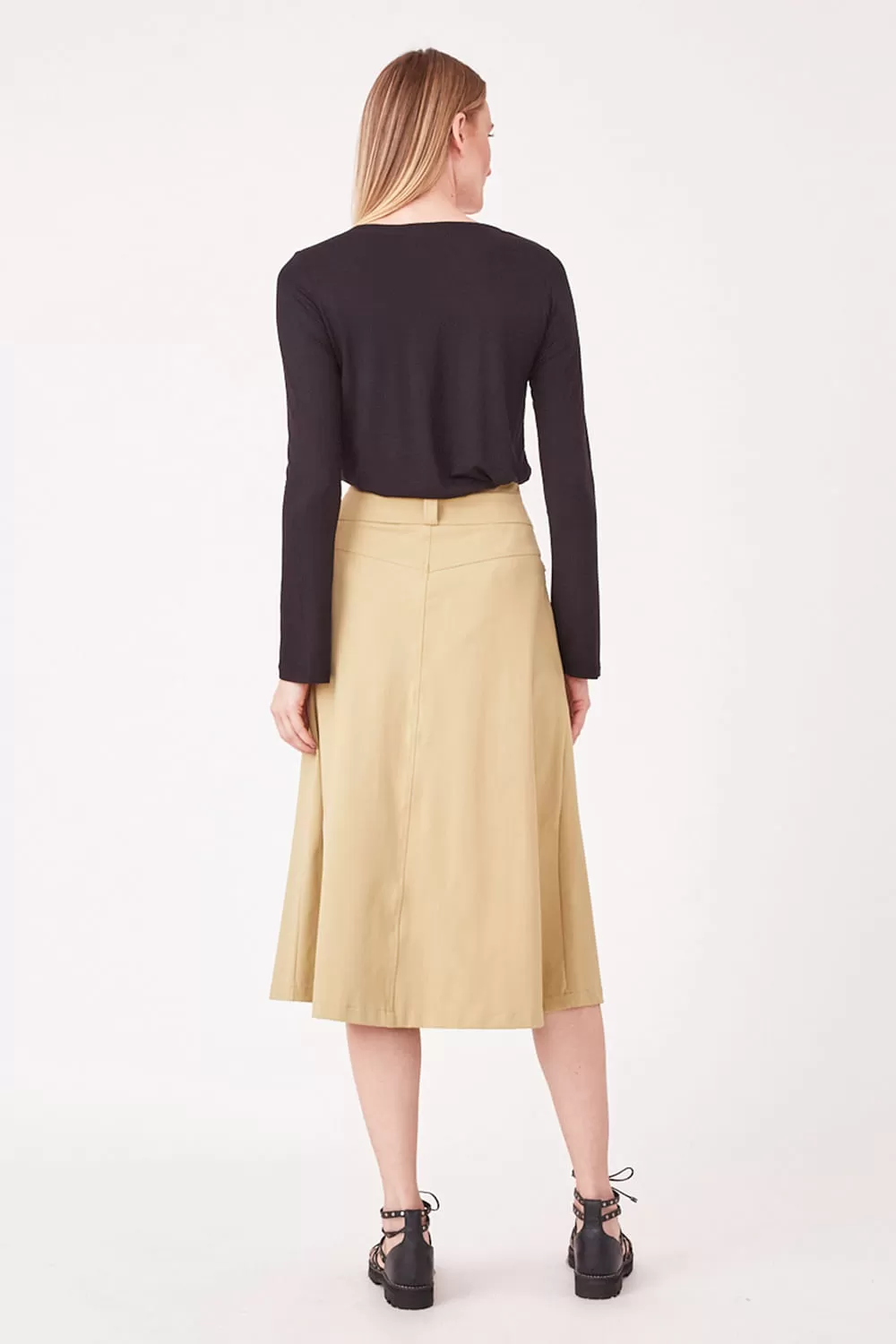 Hidrogênio - CANE GREEN MIDI SKIRT WITH FRONT POCKETS - 19614479 Hidrogênio - CANE GREEN MIDI SKIRT WITH FRONT POCKETS - 19614479