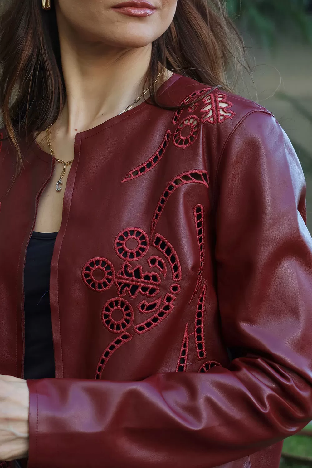Hidrogênio - WINE EMBROIDERED THREAD JACKET - 19683043 Hidrogênio - WINE EMBROIDERED THREAD JACKET - 19683043