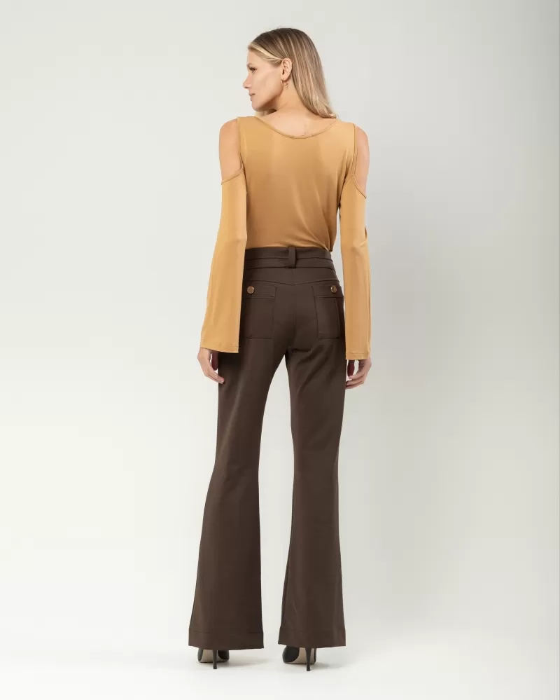 Hidrogênio - BROWN GEYSA FLARE PANTS - 19620031 Hidrogênio - BROWN GEYSA FLARE PANTS - 19620031