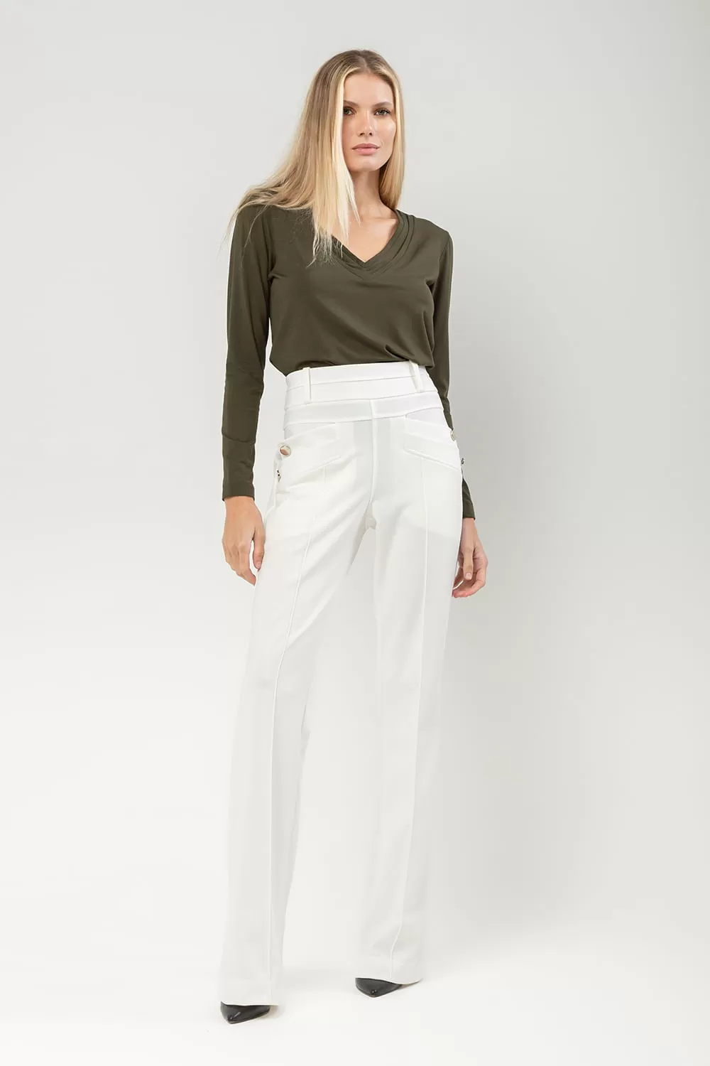 Hidrogênio - FLARE AMORA CALCA OFF WHITE - 19507018 Hidrogênio - FLARE AMORA CALCA OFF WHITE - 19507018