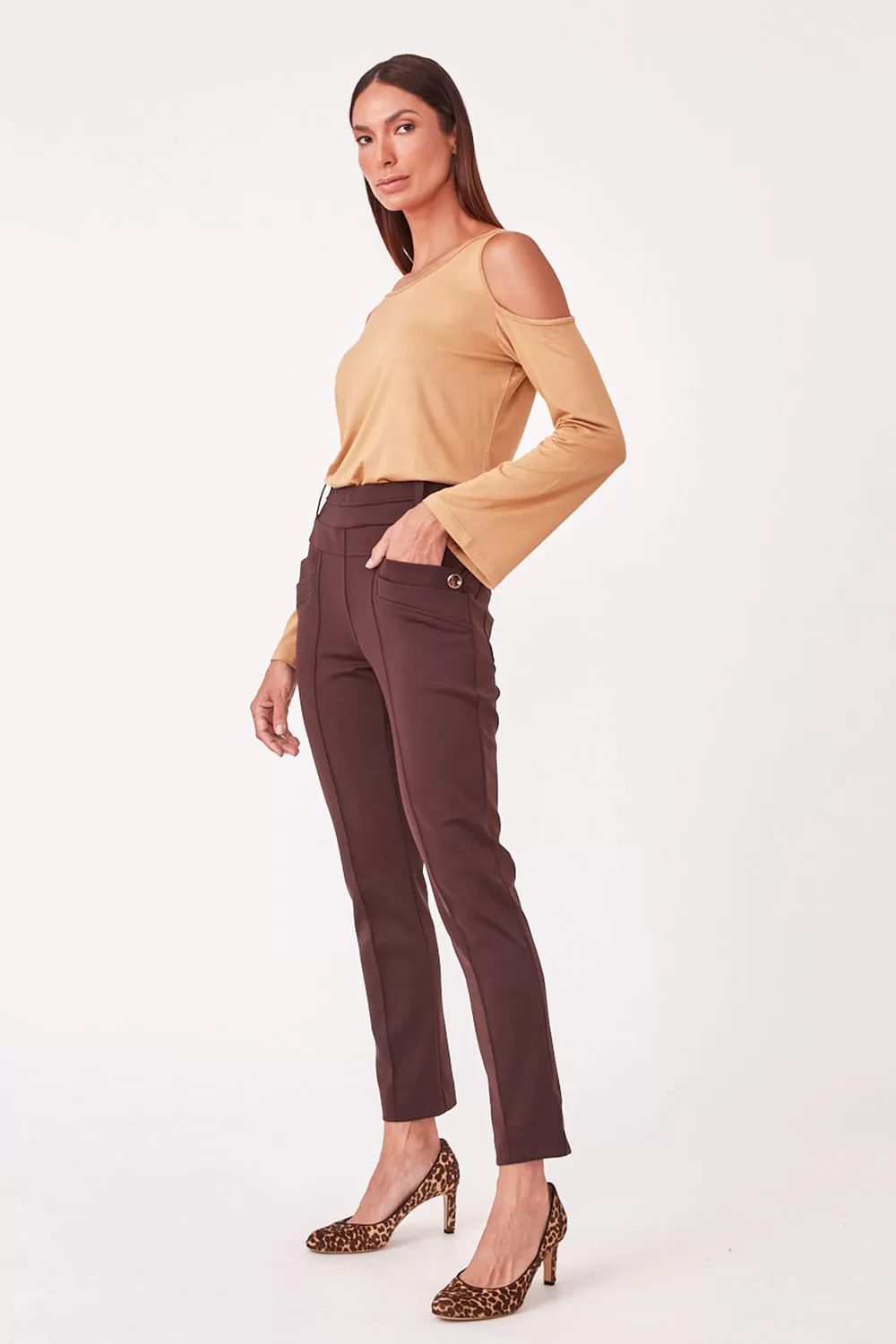 Hidrogênio - CAMILA BROWN FISHERMAN PANTS - 19510031 Hidrogênio - CAMILA BROWN FISHERMAN PANTS - 19510031