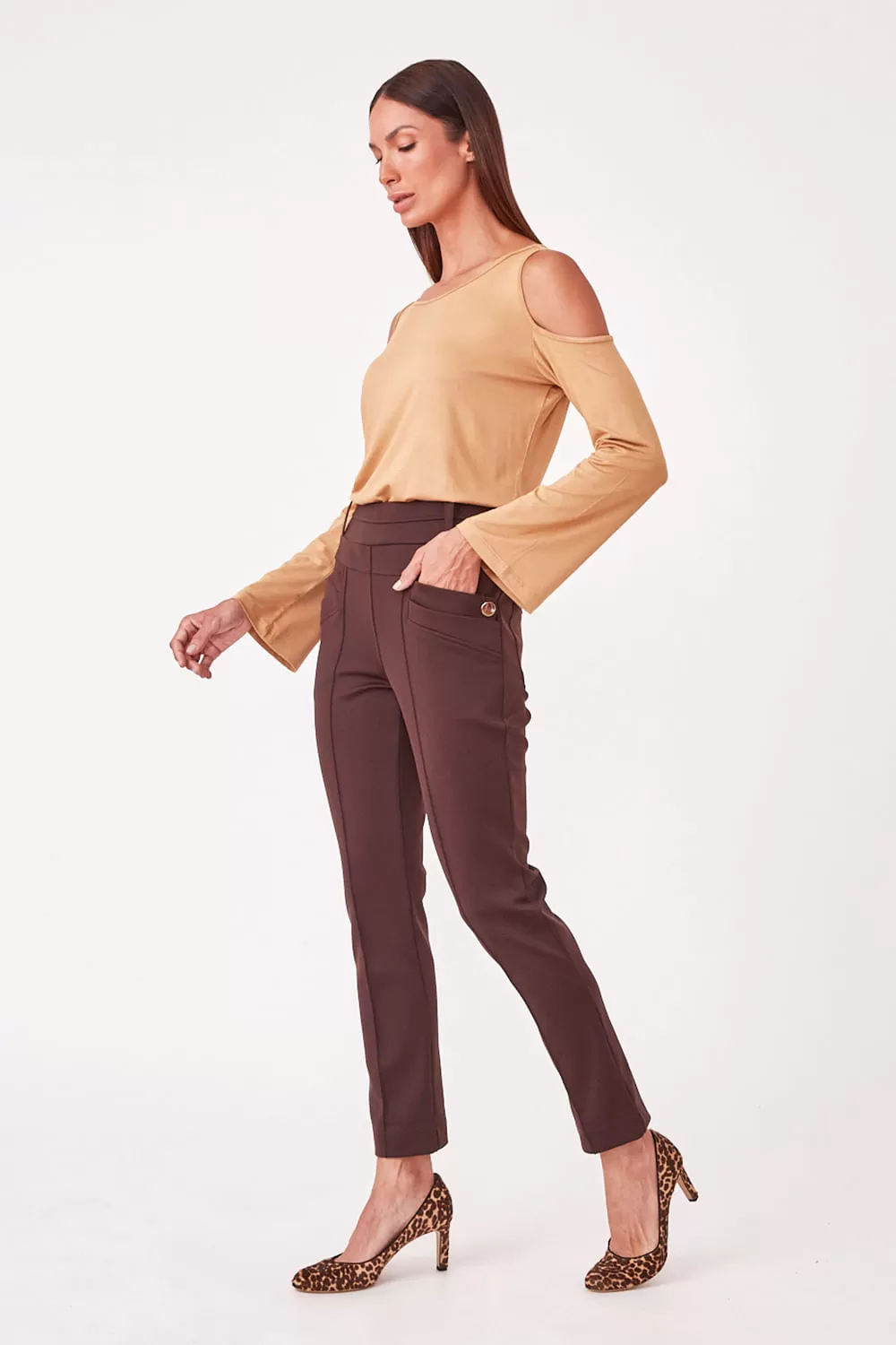 Hidrogênio - CAMILA BROWN FISHERMAN PANTS - 19510031 Hidrogênio - CAMILA BROWN FISHERMAN PANTS - 19510031