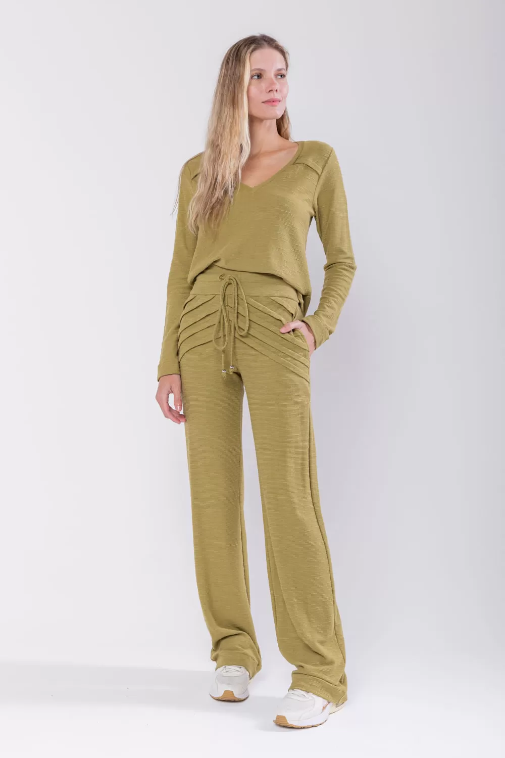 Hidrogênio - MARIANA STRAIGHT TROUSERS GREEN - 19751009 Hidrogênio - MARIANA STRAIGHT TROUSERS GREEN - 19751009