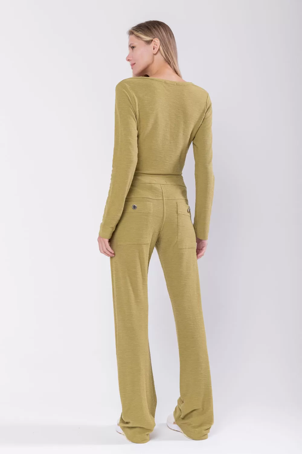 Hidrogênio - MARIANA STRAIGHT TROUSERS GREEN - 19751009 Hidrogênio - MARIANA STRAIGHT TROUSERS GREEN - 19751009