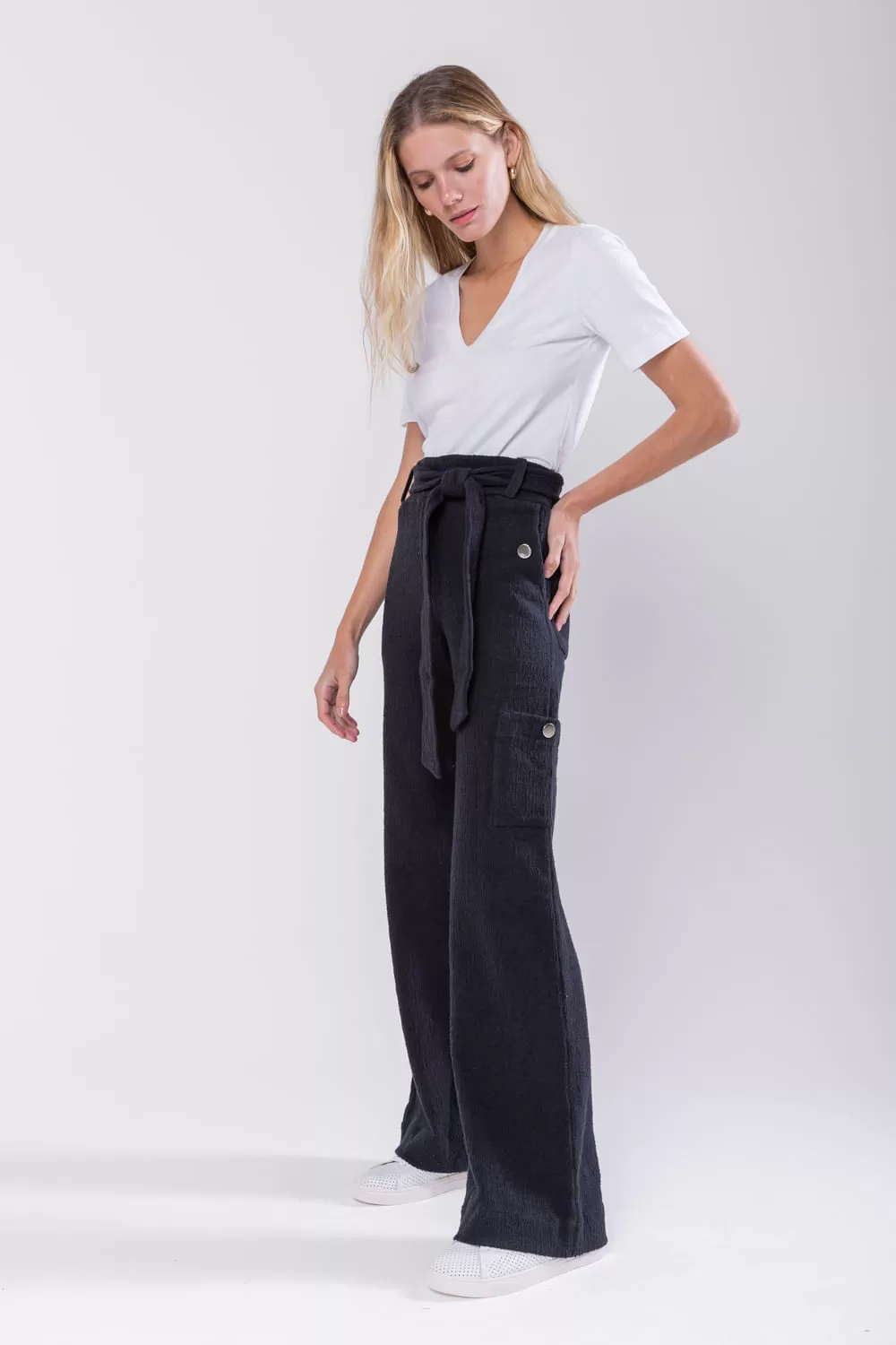 Hidrogênio - CAMELIA PANTALONA PANTS WITH SIDE POCKETS BLACK - 19039001 Hidrogênio - CAMELIA PANTALONA PANTS WITH SIDE POCKETS BLACK - 19039001