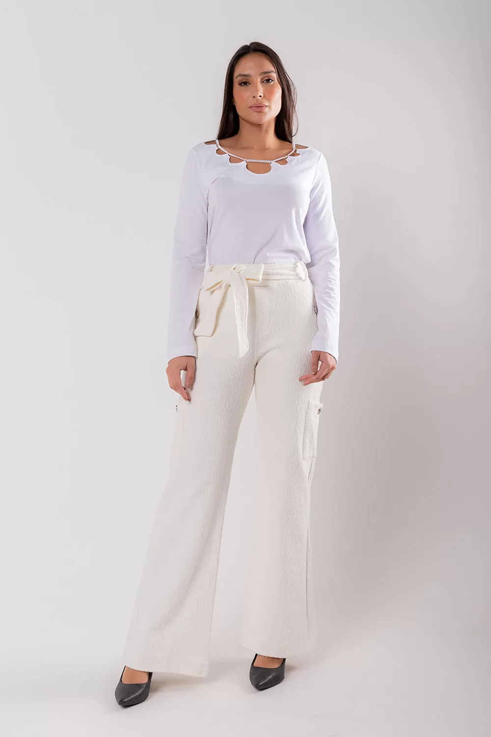 Hidrogênio - CAMELIA PANTALONA PANTS WITH SIDE POCKETS OFF WHITE - 19039018 Hidrogênio - CAMELIA PANTALONA PANTS WITH SIDE POCKETS OFF WHITE - 19039018