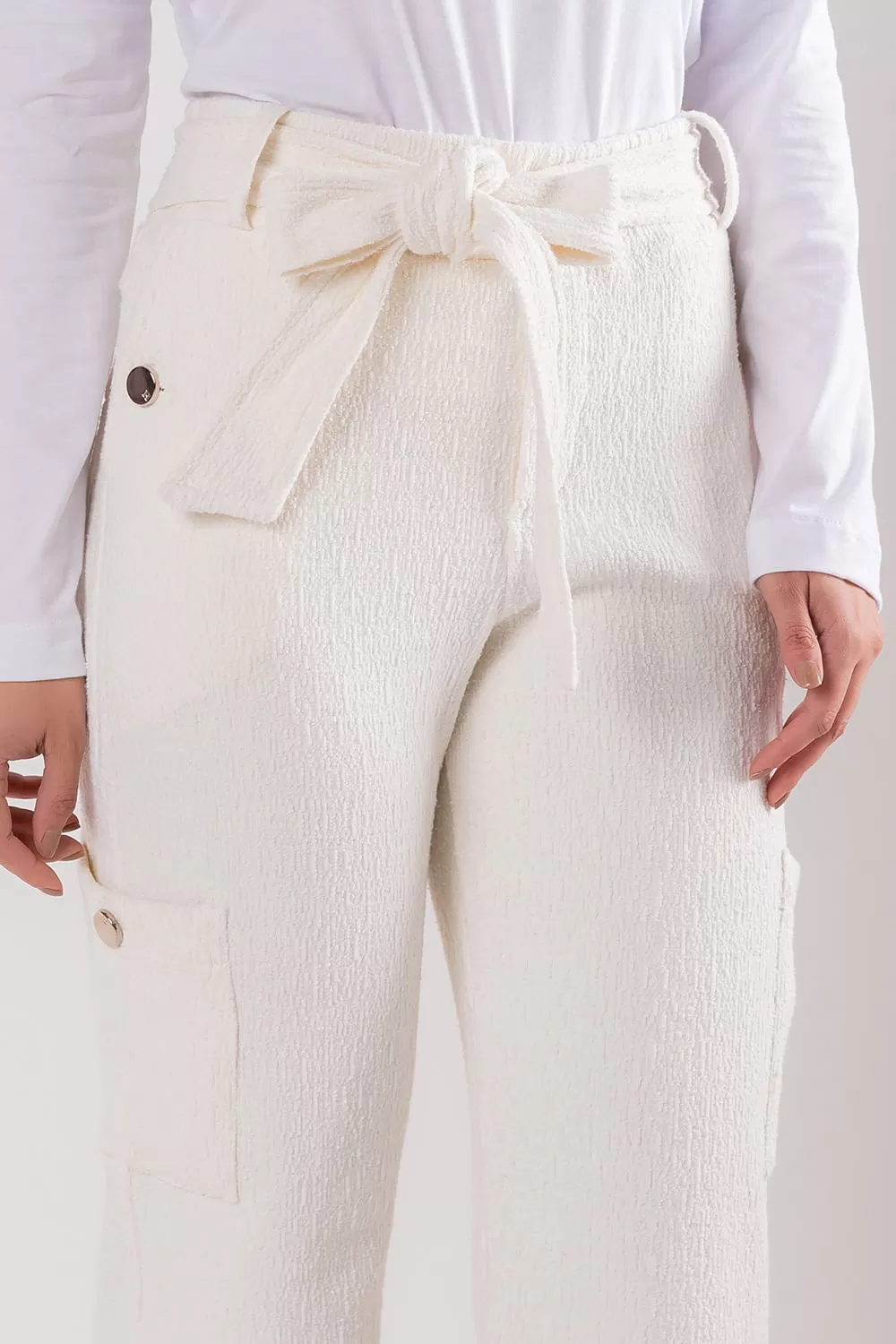 Hidrogênio - CAMELIA PANTALONA PANTS WITH SIDE POCKETS OFF WHITE - 19039018 Hidrogênio - CAMELIA PANTALONA PANTS WITH SIDE POCKETS OFF WHITE - 19039018