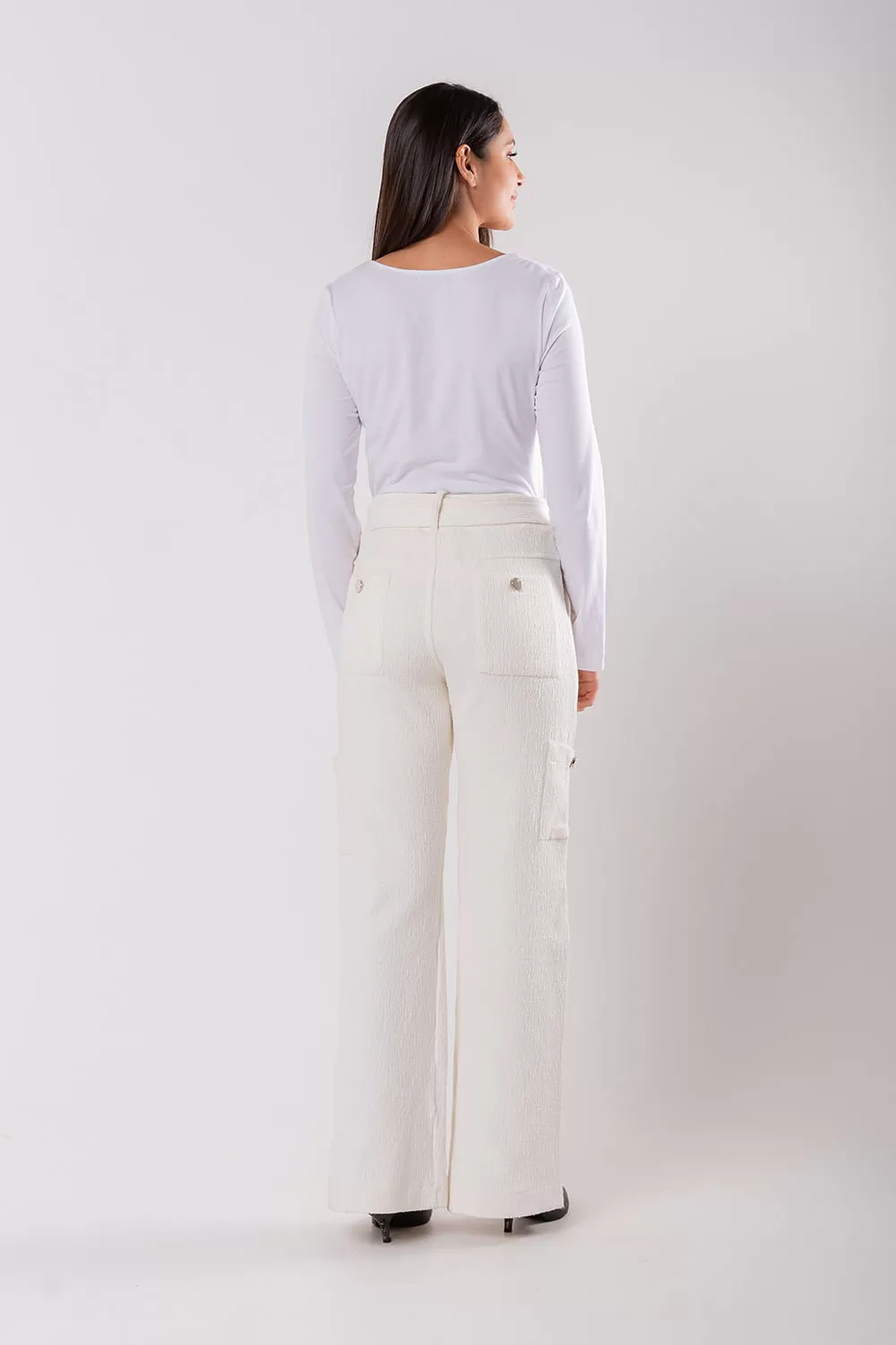 Hidrogênio - CAMELIA PANTALONA PANTS WITH SIDE POCKETS OFF WHITE - 19039018 Hidrogênio - CAMELIA PANTALONA PANTS WITH SIDE POCKETS OFF WHITE - 19039018