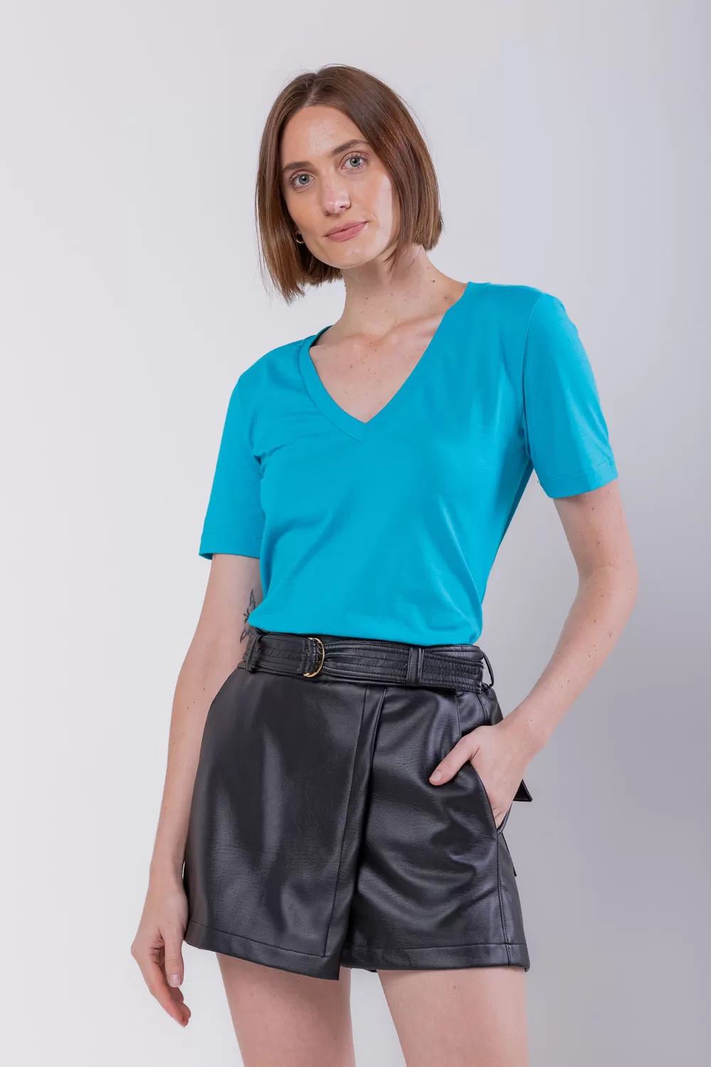 Hidrogênio - SHORTS SKIRT WITH BLACK BELT - 19722001 Hidrogênio - SHORTS SKIRT WITH BLACK BELT - 19722001