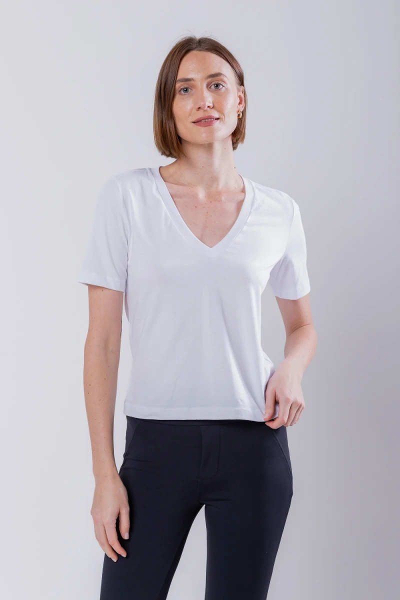 Hidrogênio - BLUSA BÁSICA DE MALHA BRANCO - 19734002