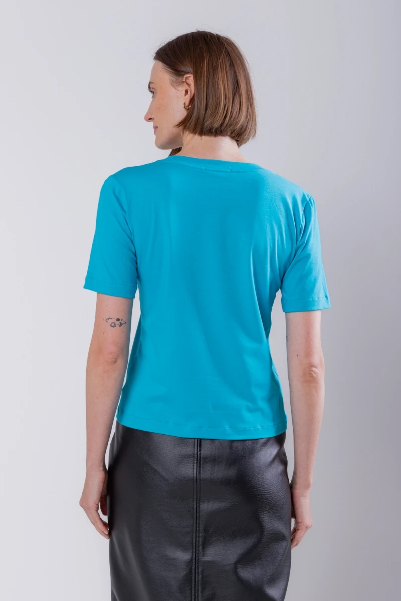 Hidrogênio - BLUSA BÁSICA DE MALHA AZUL - 19734015