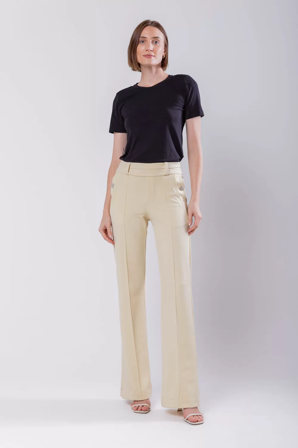 Hidrogênio - KIARA BEIGE FLARE PANTS - 19654003 Hidrogênio - KIARA BEIGE FLARE PANTS - 19654003