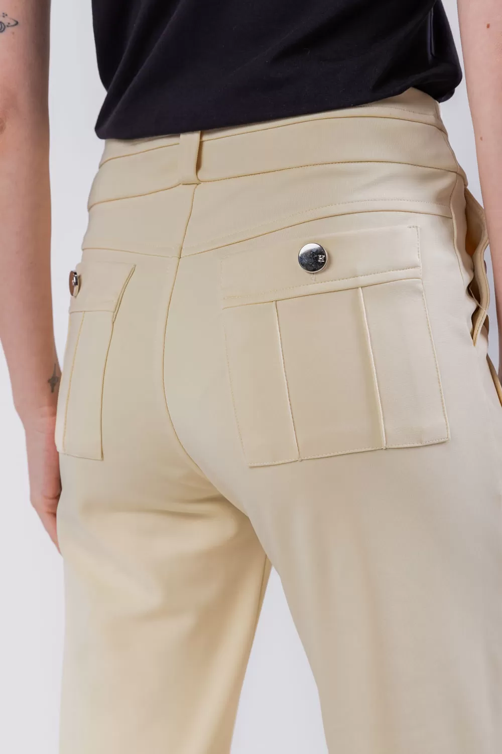 Hidrogênio - KIARA BEIGE FLARE PANTS - 19654003 Hidrogênio - KIARA BEIGE FLARE PANTS - 19654003