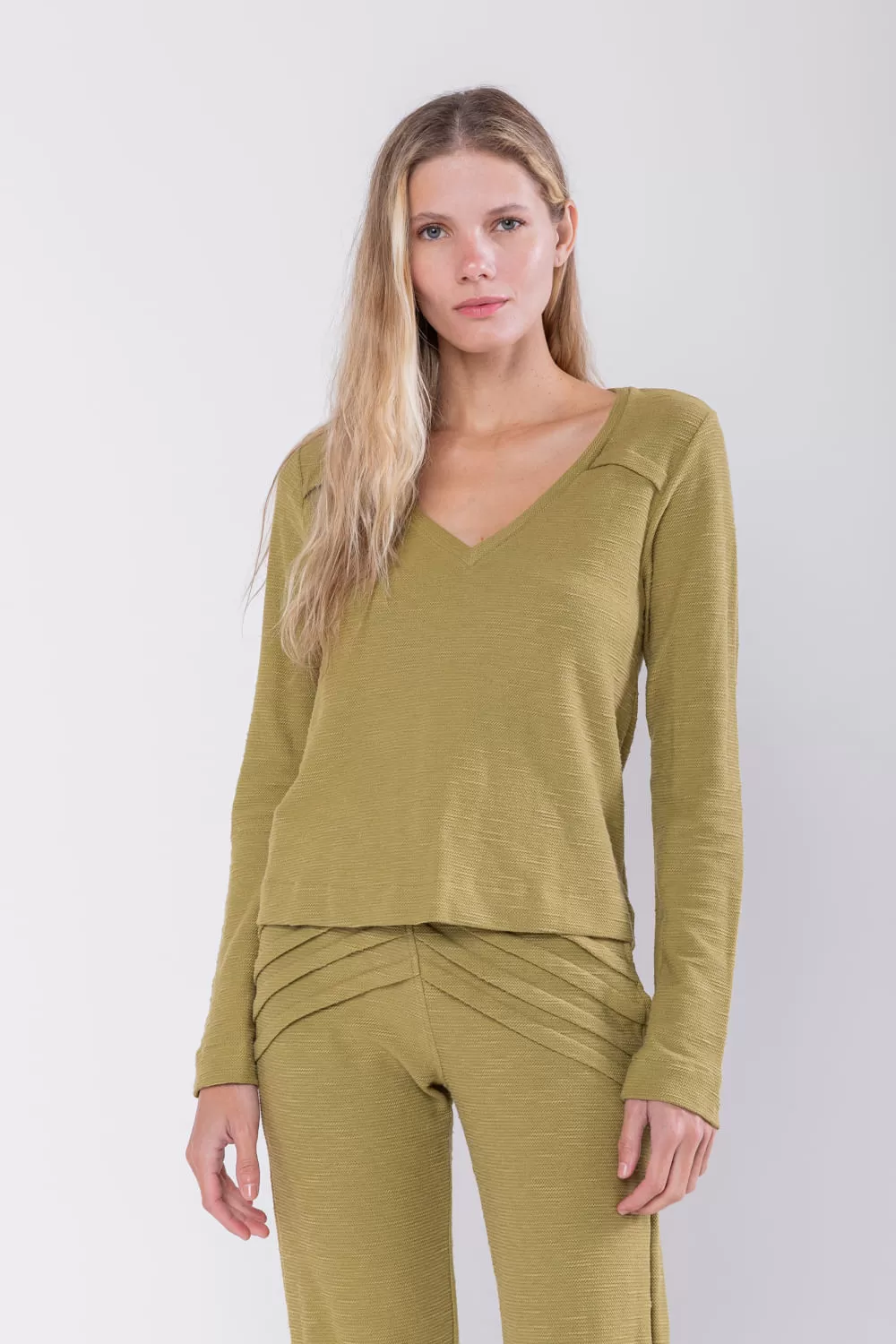 Hidrogênio - GREEN LONG SLEEVE SHOULDER PLEASTED BLOUSE - 19749009 Hidrogênio - GREEN LONG SLEEVE SHOULDER PLEASTED BLOUSE - 19749009