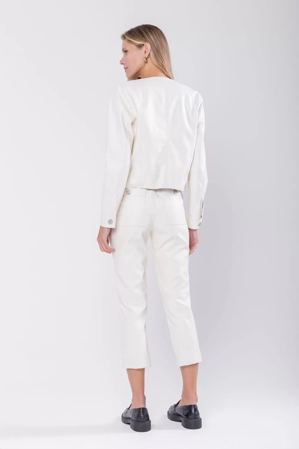 Hidrogênio - JACKET WITH BUTTONS AND POCKETS OFF WHITE LEATHER - 19745018 Hidrogênio - JACKET WITH BUTTONS AND POCKETS OFF WHITE LEATHER - 19745018