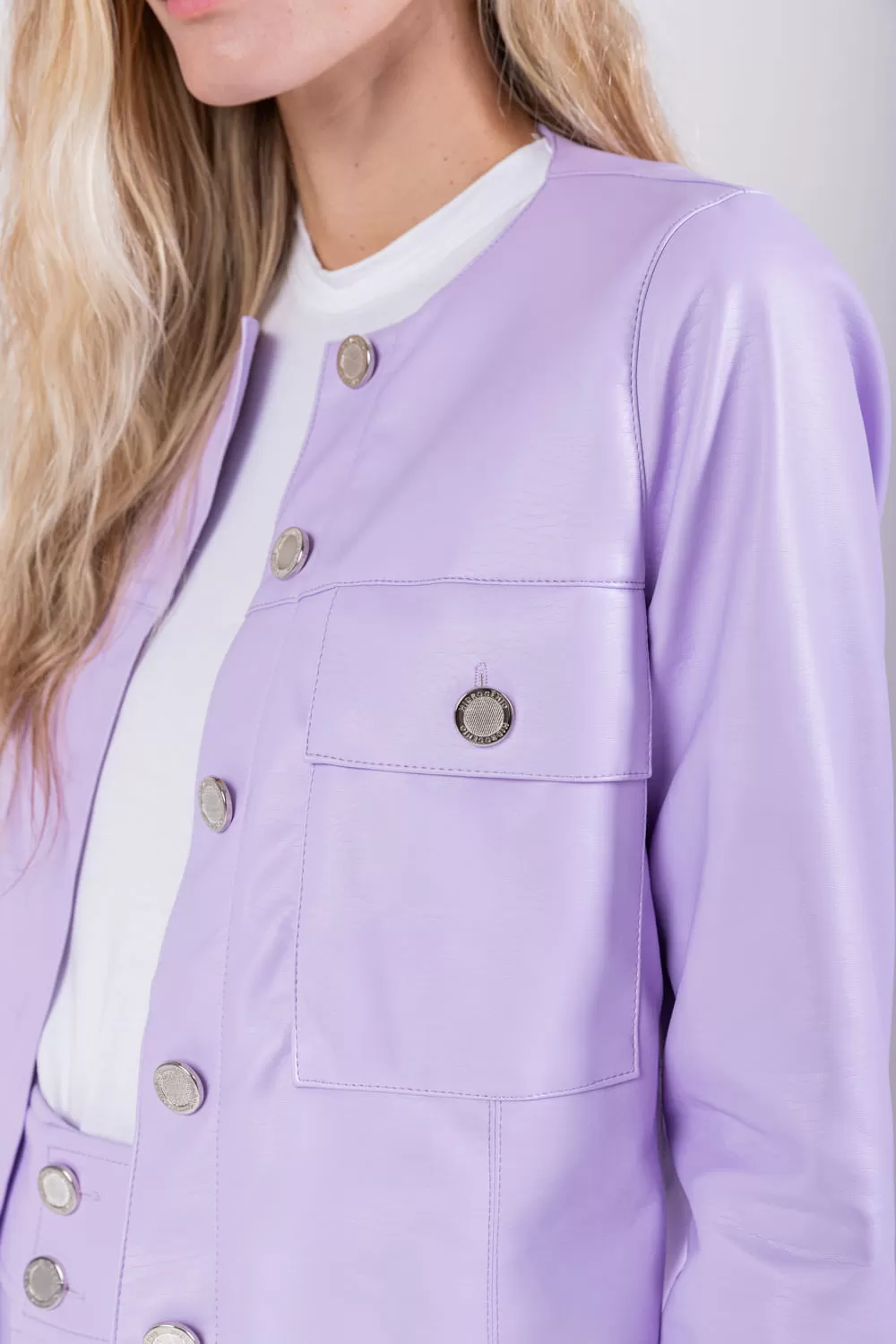 Hidrogênio - LEATHER JACKET WITH BUTTONS AND POCKETS - 19745027 Hidrogênio - LEATHER JACKET WITH BUTTONS AND POCKETS - 19745027