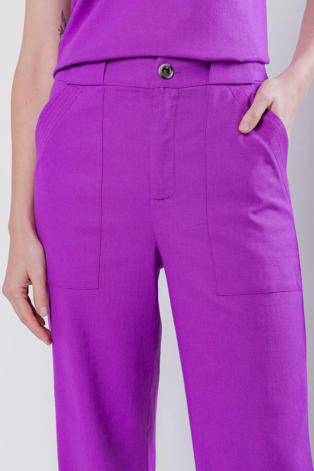 Hidrogênio - MARIA ANTONIA BEAUTYBERRY LINEN STRAIGHT PANTS - 19716501 Hidrogênio - MARIA ANTONIA BEAUTYBERRY LINEN STRAIGHT PANTS - 19716501