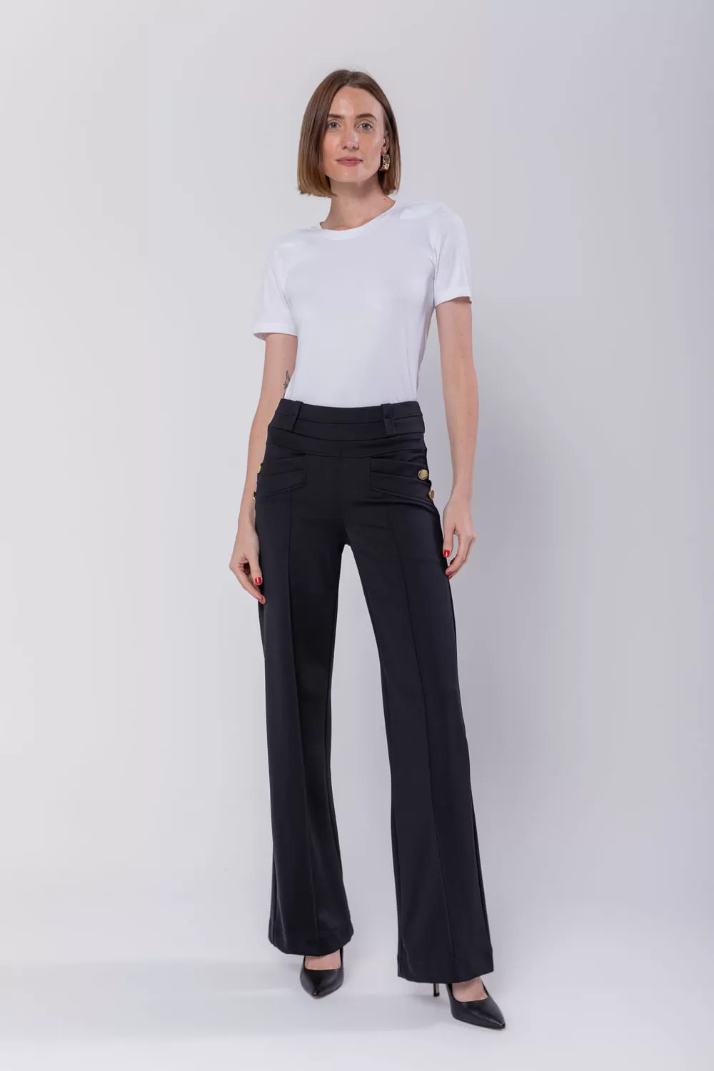 Hidrogênio - MALVINA STRAIGHT PANTS BLACK - 19775001 Hidrogênio - MALVINA STRAIGHT PANTS BLACK - 19775001