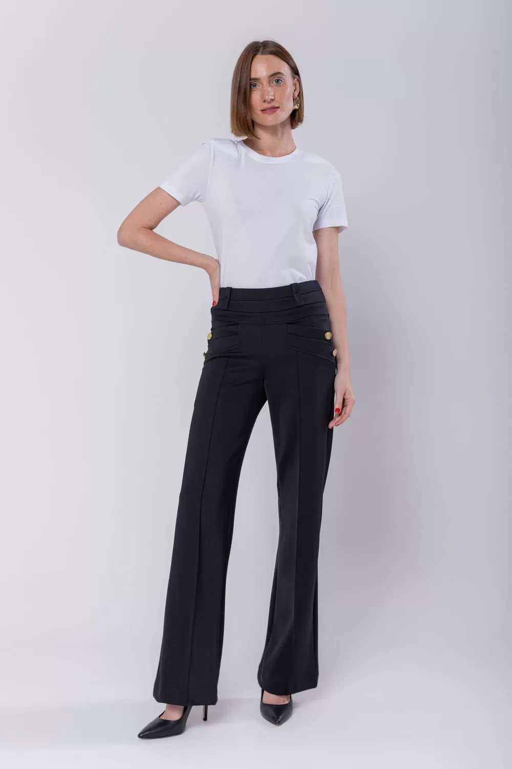 Hidrogênio - MALVINA STRAIGHT PANTS BLACK - 19775001 Hidrogênio - MALVINA STRAIGHT PANTS BLACK - 19775001