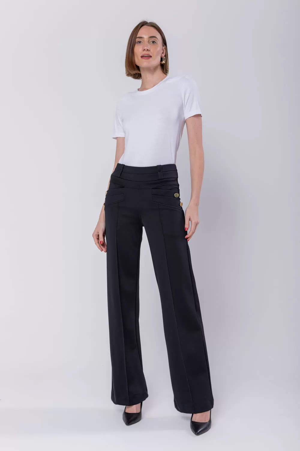 Hidrogênio - MALVINA STRAIGHT PANTS BLACK - 19775001 Hidrogênio - MALVINA STRAIGHT PANTS BLACK - 19775001