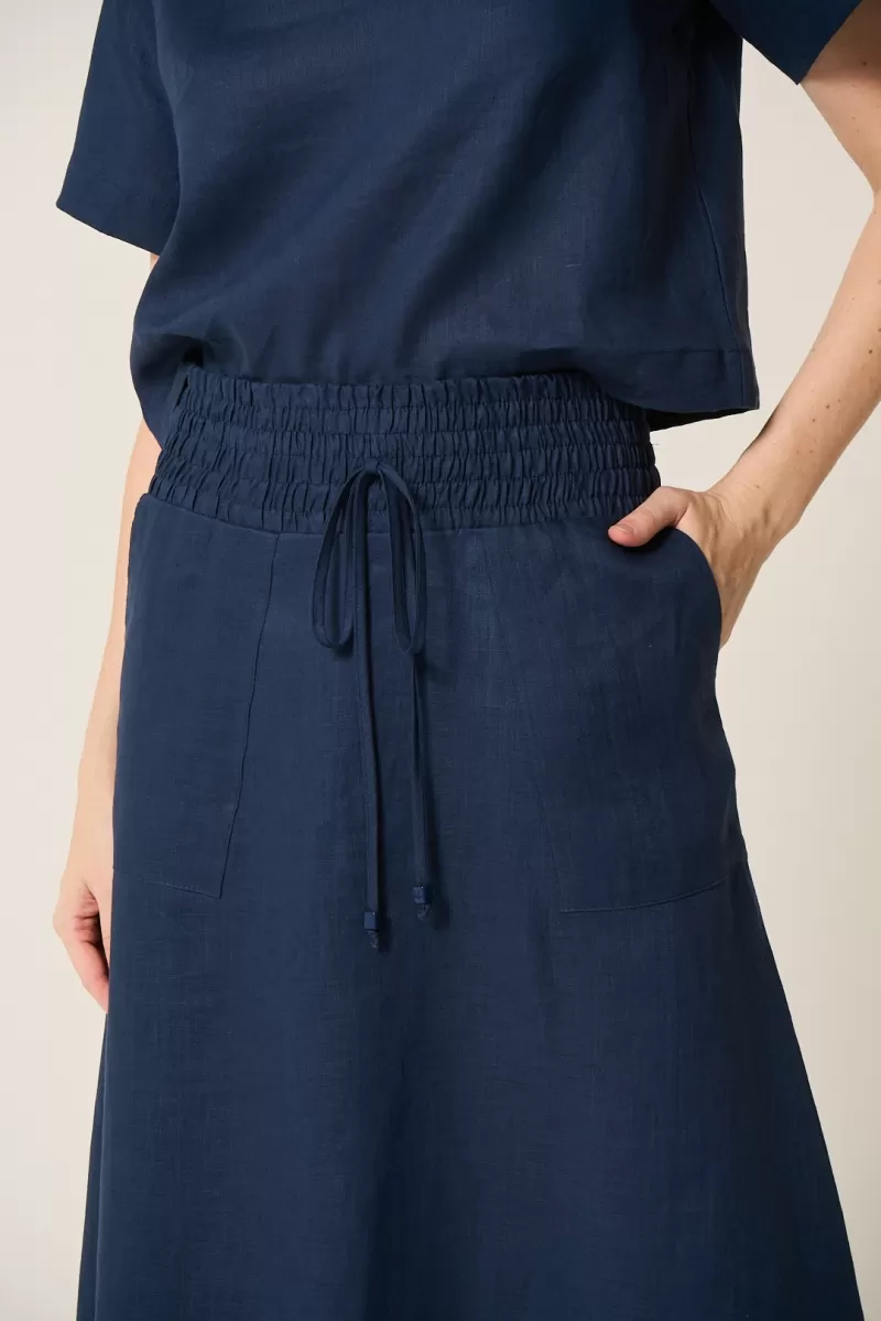 Hidrogênio - NAVY EVASE MIDI SKIRT - 19800004 Hidrogênio - NAVY EVASE MIDI SKIRT - 19800004