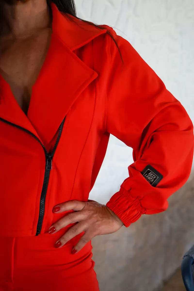 LANÇA PERFUME EASY - RED SHORT BIKER JACKET - 502JA000729 LANÇA PERFUME EASY - RED SHORT BIKER JACKET - 502JA000729