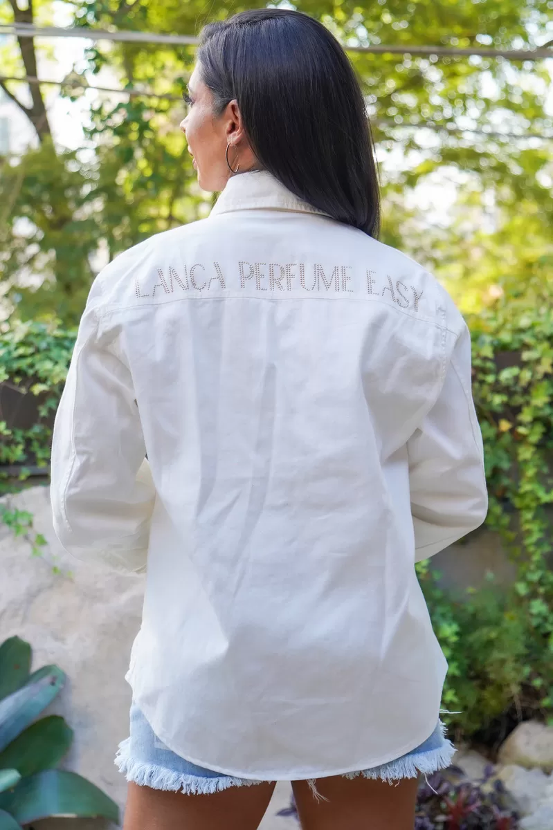 LANÇA PERFUME EASY - WHITE Elongated Twill SHIRT - 502JA000729 LANÇA PERFUME EASY - WHITE Elongated Twill SHIRT - 502JA000729