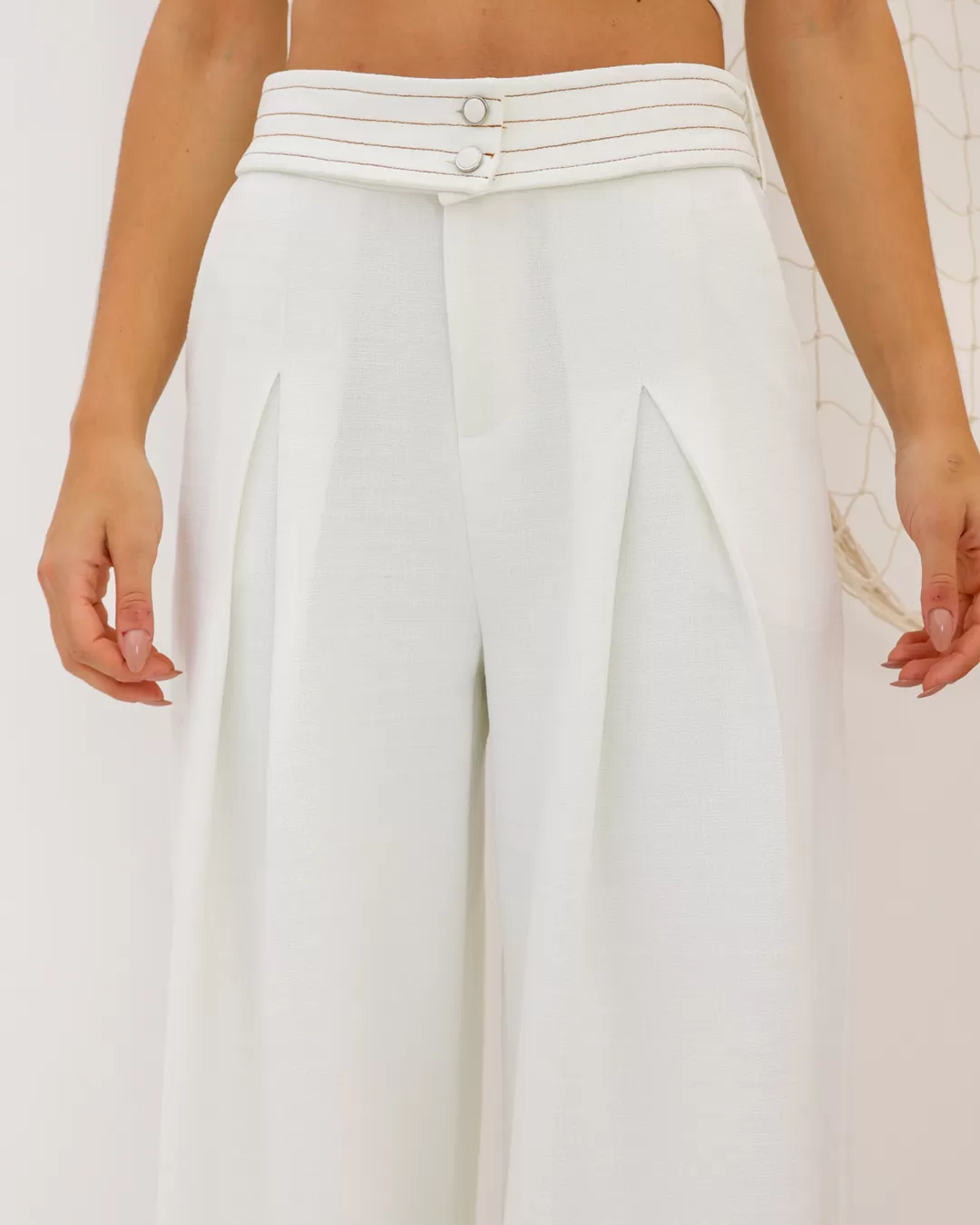 Dot Clothing - Pants Dot Clothing Linen with Belt Offwhite - 2081OFF Dot Clothing - Pants Dot Clothing Linen with Belt Offwhite - 2081OFF