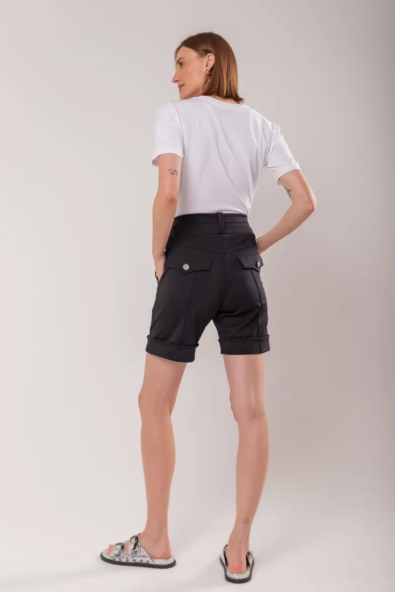 Hidrogênio - TAILORED BERMUDA WITH POCKET AND LAPEL BLACK - 19592 Hidrogênio - TAILORED BERMUDA WITH POCKET AND LAPEL BLACK - 19592