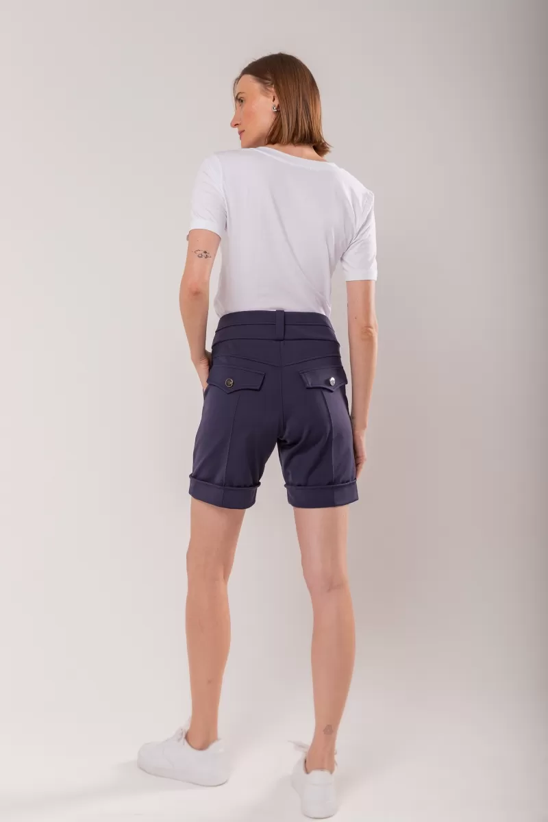 Hidrogênio - TAILORED BERMUDA WITH POCKET AND NAVY LAPEL - 19592 Hidrogênio - TAILORED BERMUDA WITH POCKET AND NAVY LAPEL - 19592