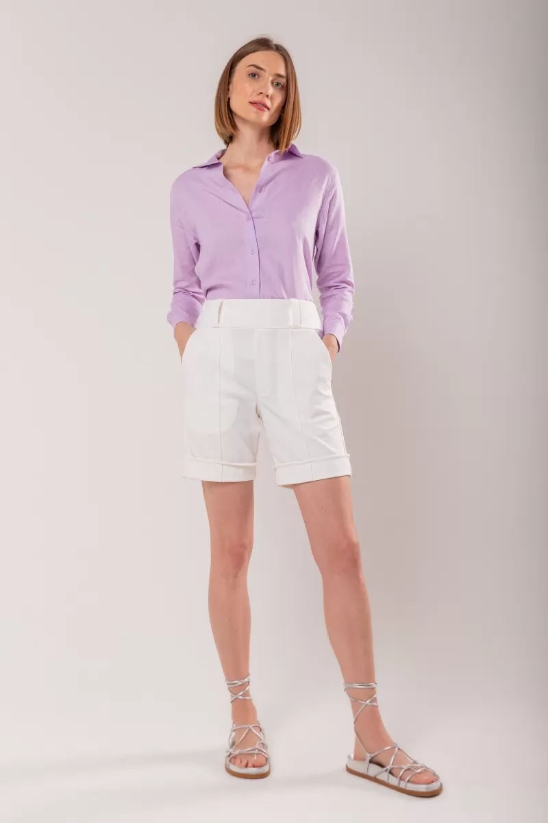 Hidrogênio - TAILORED BERMUDA WITH POCKET AND LAPEL OFF WHITE - 19592018 Hidrogênio - TAILORED BERMUDA WITH POCKET AND LAPEL OFF WHITE - 19592018