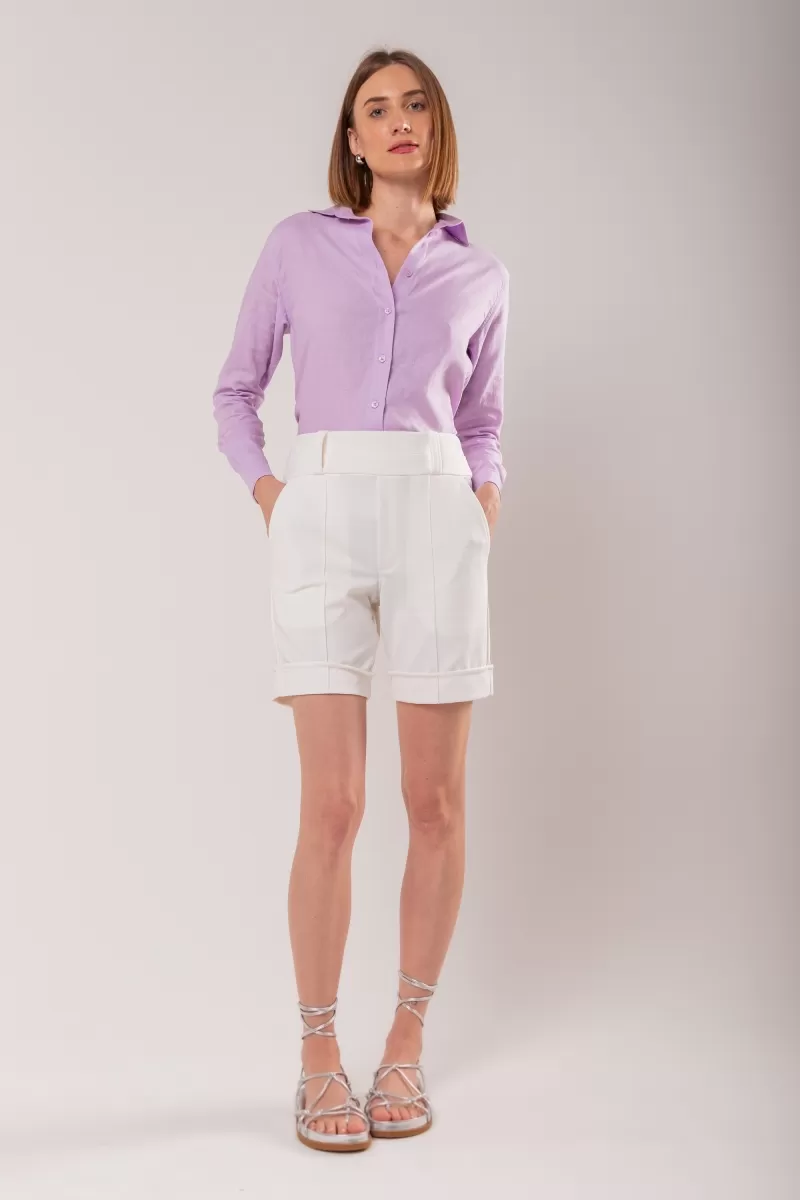 Hidrogênio - TAILORED BERMUDA WITH POCKET AND LAPEL OFF WHITE - 19592018 Hidrogênio - TAILORED BERMUDA WITH POCKET AND LAPEL OFF WHITE - 19592018