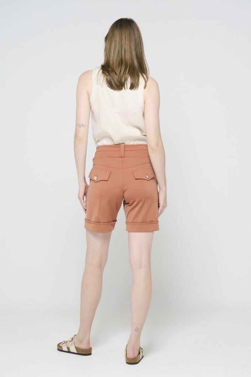 Hidrogênio - TAILORED BERMUDA WITH POCKET AND LAPEL TERRA - 19592