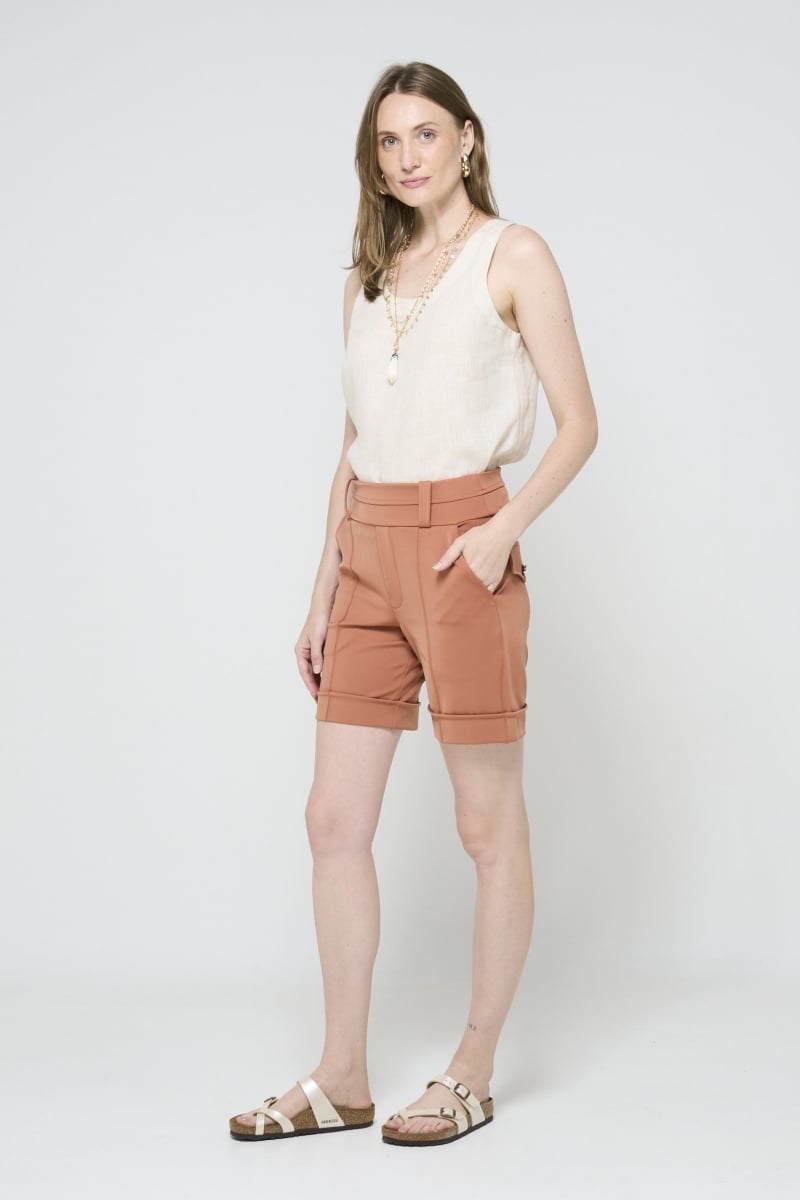 Hidrogênio - TAILORED BERMUDA WITH POCKET AND LAPEL TERRA - 19592