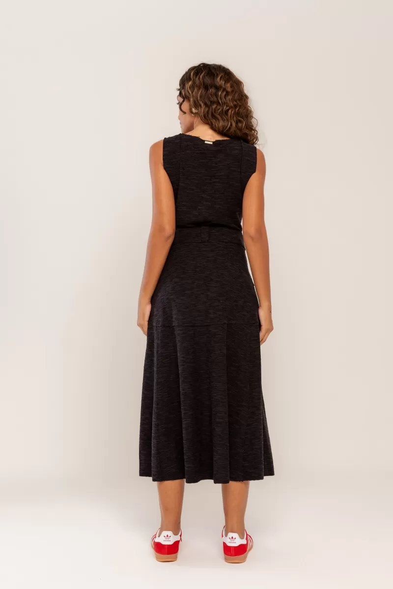 Hidrogênio - EVASE MIDI THREAD SKIRT BLACK - 19805001 Hidrogênio - EVASE MIDI THREAD SKIRT BLACK - 19805001