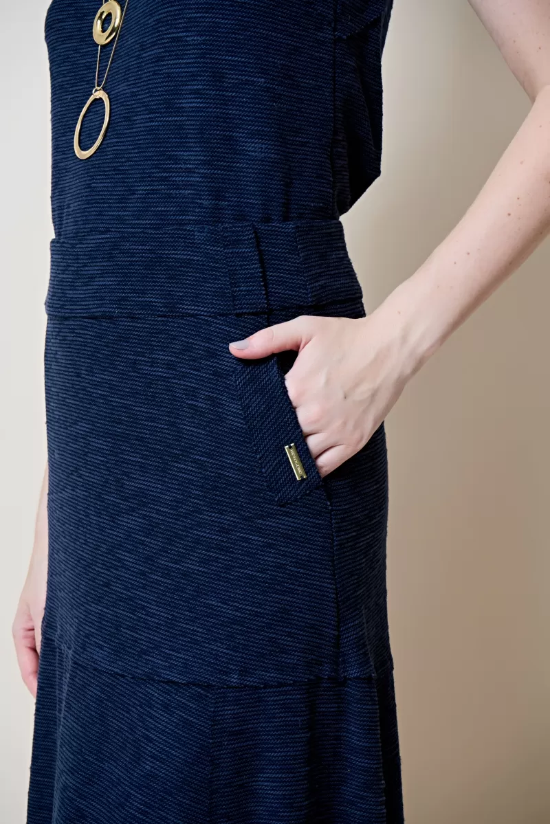 Hidrogênio - NAVY THREAD EVASE MIDI SKIRT - 19805004 Hidrogênio - NAVY THREAD EVASE MIDI SKIRT - 19805004