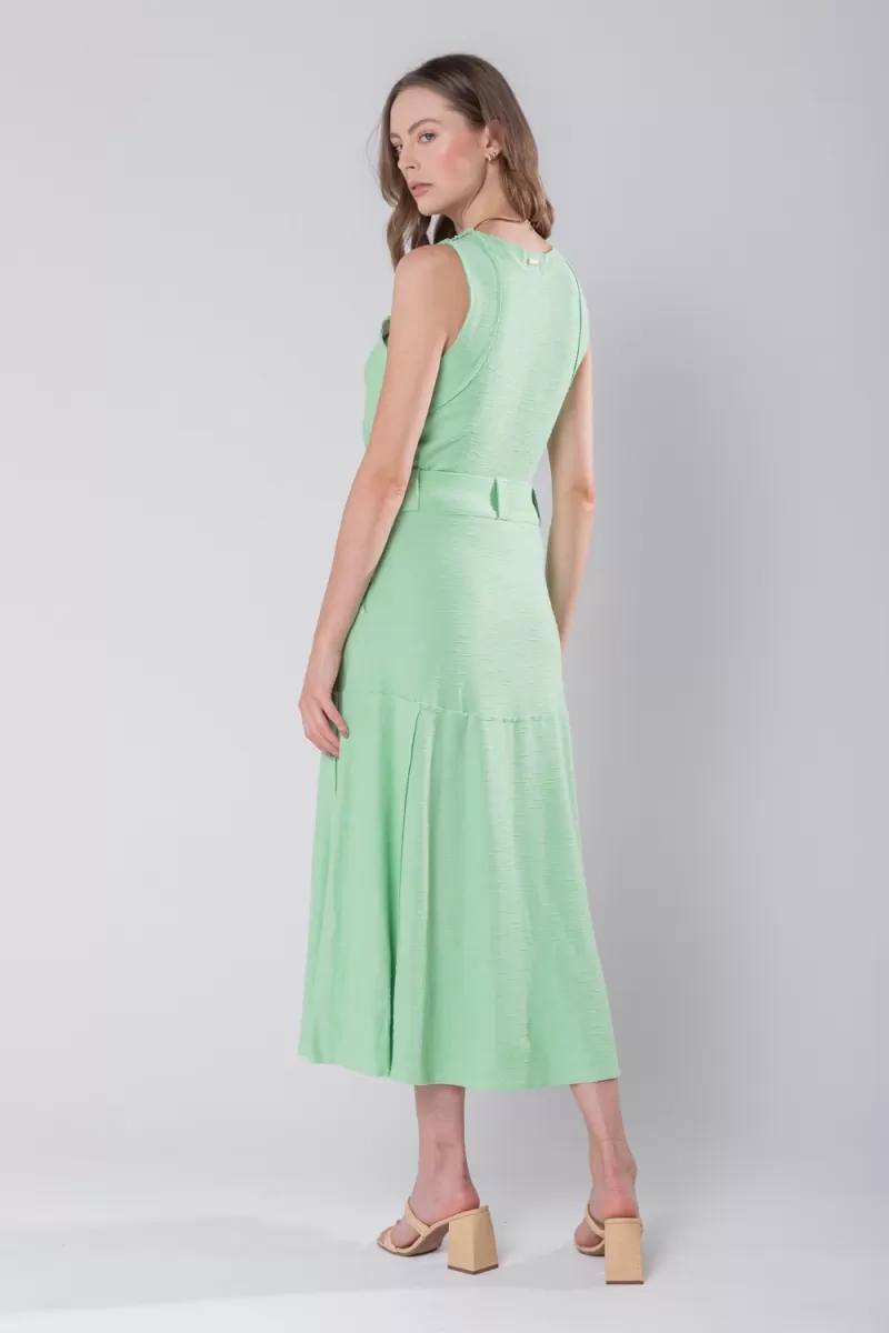 Hidrogênio - EVASE MIDI THREAD SKIRT GREEN - 19805 Hidrogênio - EVASE MIDI THREAD SKIRT GREEN - 19805