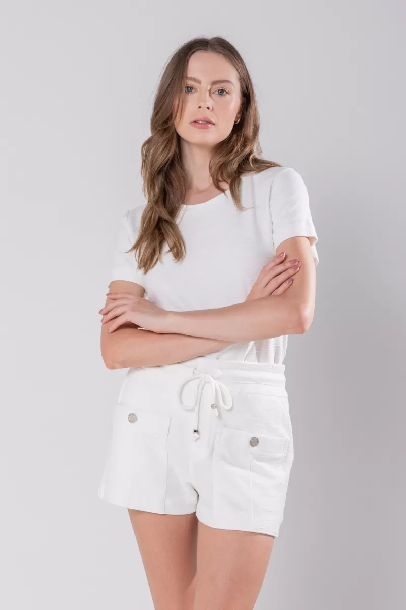 Hidrogênio - OFF WHITE ROUND NECK BLOUSE - 19813 Hidrogênio - OFF WHITE ROUND NECK BLOUSE - 19813