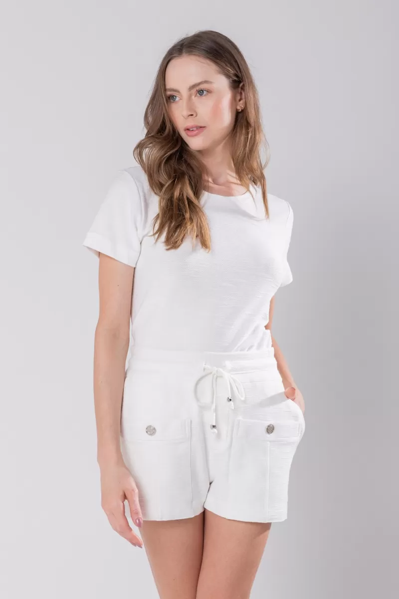 Hidrogênio - OFF WHITE ROUND NECK BLOUSE - 19813 Hidrogênio - OFF WHITE ROUND NECK BLOUSE - 19813