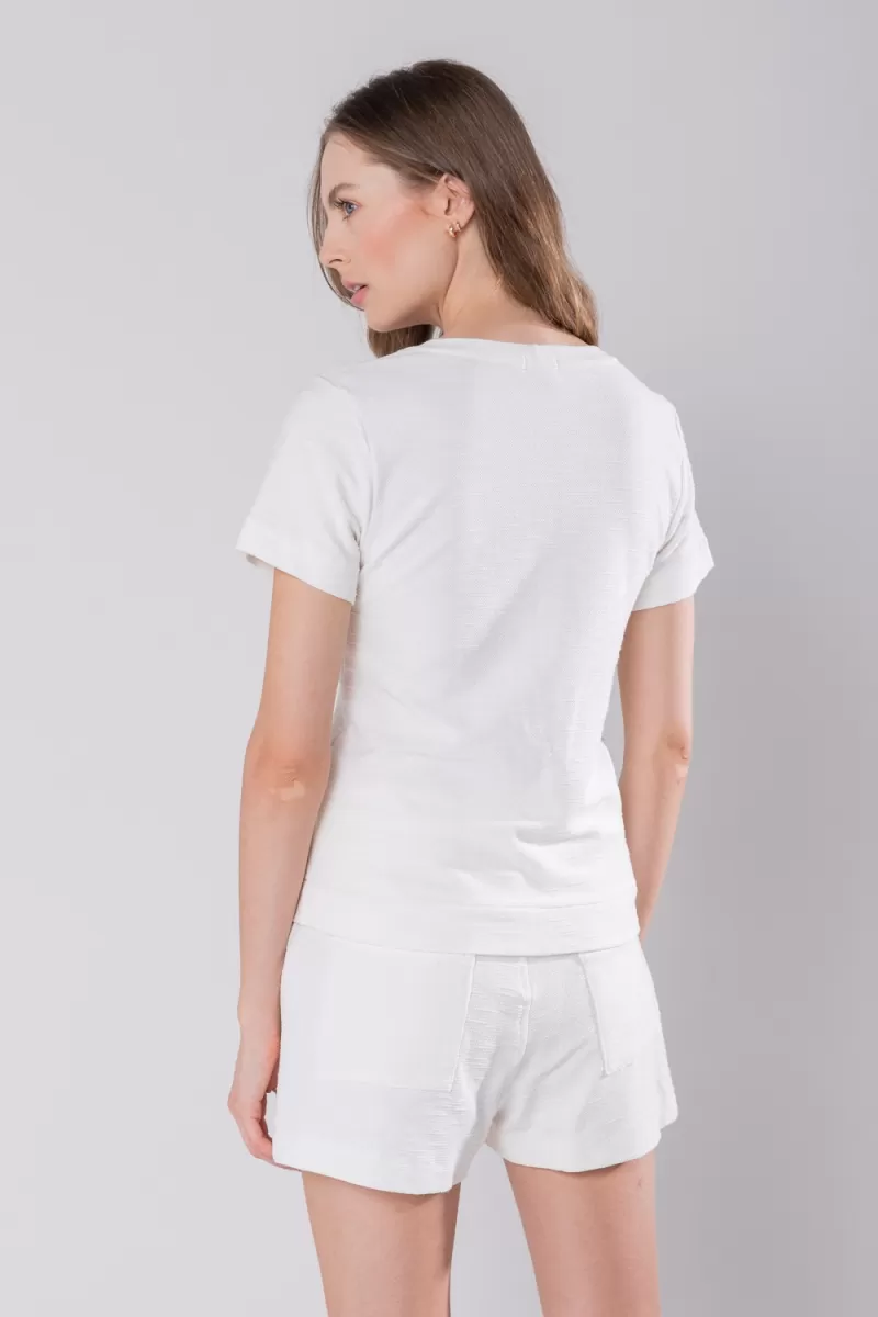 Hidrogênio - OFF WHITE ROUND NECK BLOUSE - 19813 Hidrogênio - OFF WHITE ROUND NECK BLOUSE - 19813