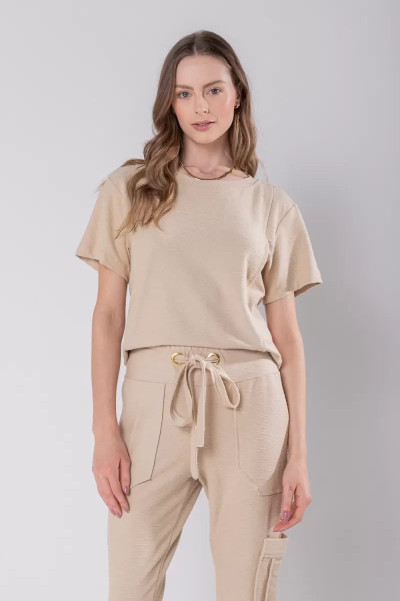 Hidrogênio - LEATHER BLOUSE WITH PLEAS AND SHORT SLEEVES - 19756 Hidrogênio - LEATHER BLOUSE WITH PLEAS AND SHORT SLEEVES - 19756