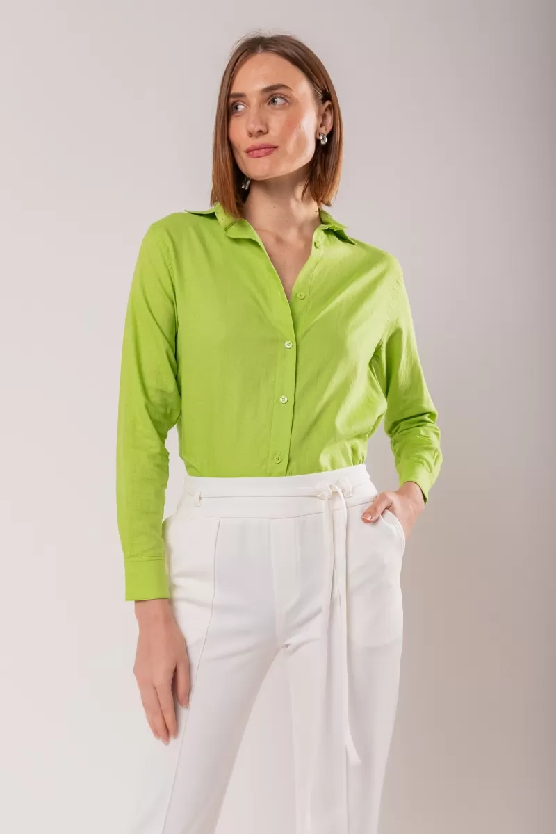Hidrogênio - VALENCIA GREEN LIGHT LINEN SHIRT - 19744506 Hidrogênio - VALENCIA GREEN LIGHT LINEN SHIRT - 19744506