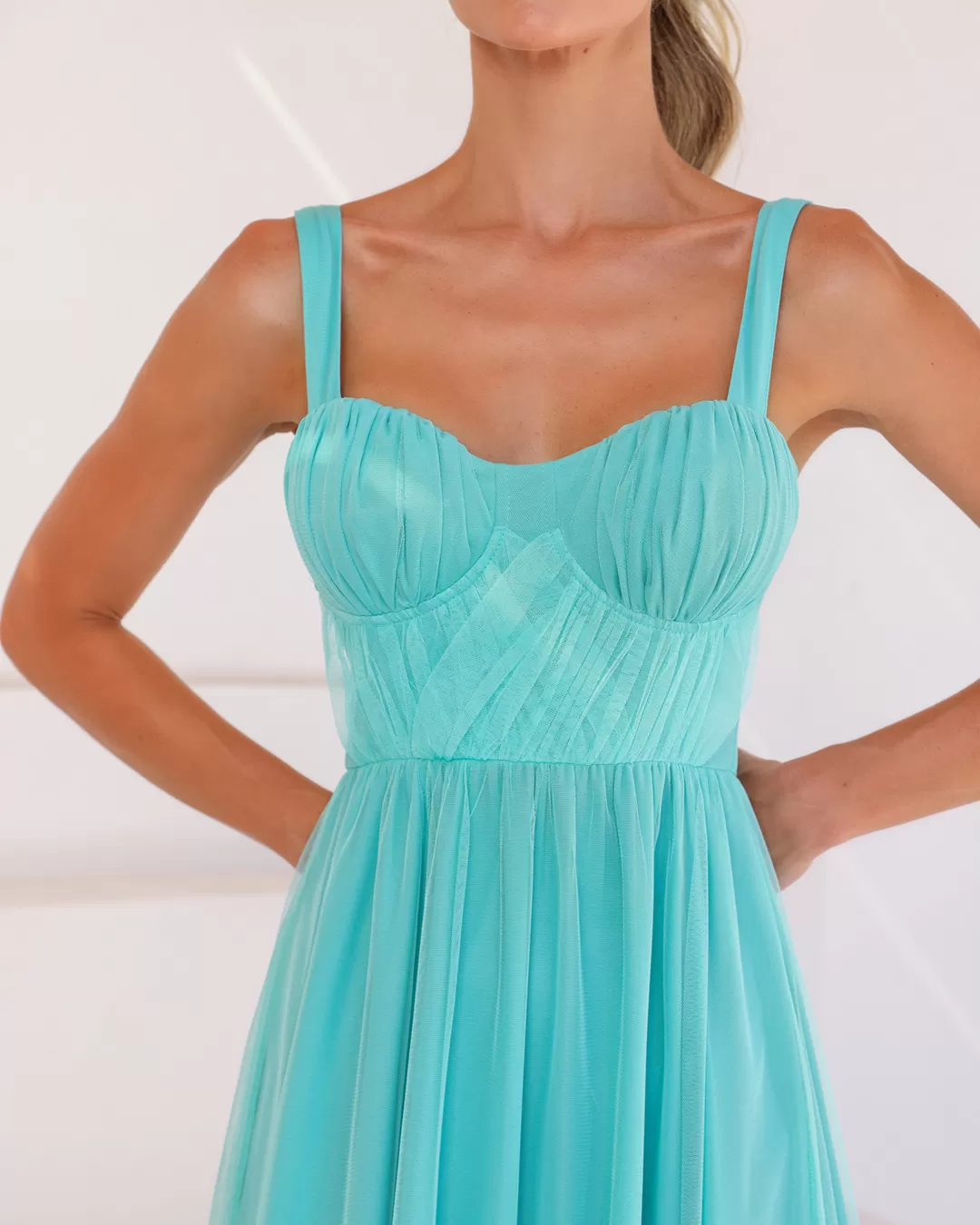 Dot Clothing - Dress Dot Clothing Ruched Bust Blue - 2054AZUL Dot Clothing - Dress Dot Clothing Ruched Bust Blue - 2054AZUL