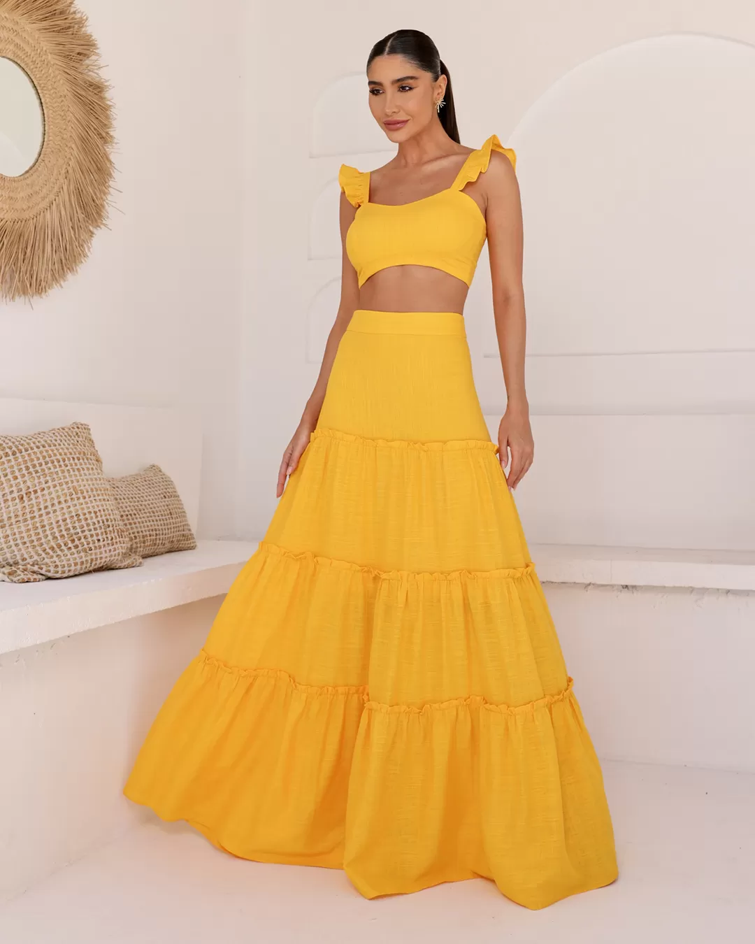 Dot Clothing - Set Dot Clothing Long Skirt Yellow - 2086AMARELO Dot Clothing - Set Dot Clothing Long Skirt Yellow - 2086AMARELO